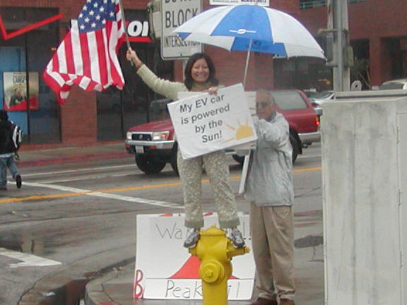 Protesting destruction of the EV1 at a SFV Cadillac dealer with PlugInAmerica 46914 